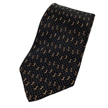 KETCH Black Gold Rectangle Tie Necktie Traditional Men&#39;s - £6.39 GBP