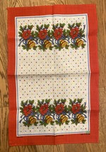 Vintage Irish Linen Hollybells Christmas Dresser Scarf/Table Runner - $23.74