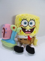 TY Spongebob Squarepants Plush Lot of  2  Spongebob 9&quot;&amp; Gary the Snail 5&quot; - £14.77 GBP