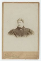 Antique Circa 1880s Cabinet Card Lovely Woman Thin Rimmed Glasses Allentown, PA - £8.89 GBP