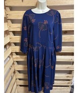 Unbranded Asymetrical Blue Orange Floral Print Dress Woman&#39;s Size XL KG - £19.55 GBP