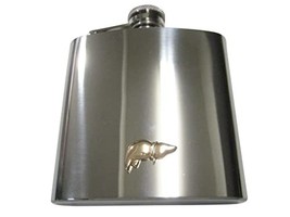 Gold Toned Anatomical Medical Hepatologist Liver 6 Oz. Stainless Steel F... - $49.99