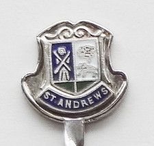Collector Souvenir Spoon Scotland St Andrews Coat of Arms Cloisonne Emblem - £11.76 GBP