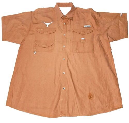 Primary image for Texas Longhorns Columbia PFG Button Shirt Mens XL Vented Burnt Orange UT XLARGE