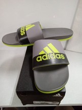 NWT Adidas Adilette Comfort Slides Men&#39;s Size 18 Grey Green 012ap - £13.35 GBP