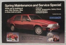 1987 ALFA-ROMEO &#39;Especial de mantenimiento y servicio de primavera&#39; POSTAL... - £8.61 GBP