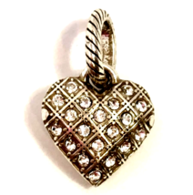 Brighton Diamond Heart Charm, J92312 Silver Finish with Crystals, New - £14.42 GBP