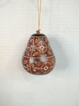 Small Gourd Rattle Folk Art Latin America Hand Painted Floral Carved Orn... - $14.96