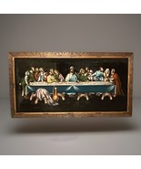Vintage The Last Supper Black Velvet Oil Painting Framed Mexican Religio... - $119.48 CAD