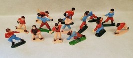 Vintage Plastic Sports Football &amp; Baseball Cake Toppers - 14 Bakery Deco... - £13.27 GBP