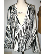 New NWT Womens 10 Italy Designer Silk Blouse Just Cavalli 46 Black White... - £1,040.64 GBP