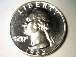 1963 WASHINGTON QUARTER SUPERB PROOF SUPERB PR NICE ORIGINAL COIN FROM B... - $19.00