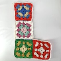 Vintage Granny Square Christmas Stocking Crocheted Handmade Cottagecore ... - $20.00