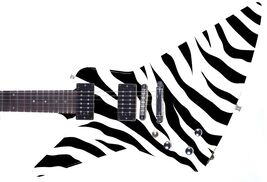 Guitar Skin Wrap Axe Reface  LEFT  Black and White Tiger Stripe 1230 A - $74.95