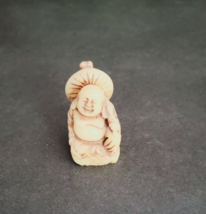 Vintage Carved Resin Buddha Figurine 2&quot; - £14.95 GBP