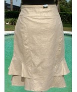 Cache Metallic Linen Blend Lined Skirt New 0/2/4/6/8/10/12 Tiered Layere... - £31.34 GBP