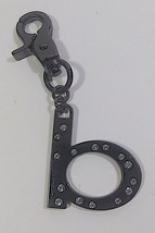 Bebe Logo Key Chain 2in Metal Rhinestone Purse Clip On B Initial Ring - £8.03 GBP