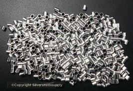 Crimp Beads MED Silver plt 2x2mm 500 tube crimp beads attach clasps FPS020C - £3.84 GBP