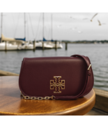 NEW Tory Burch Britten Red Agate Leather Crossbody bag/Clutch/Shoulder B... - $491.58 CAD