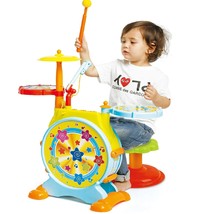 PREXTEX Kids Drum Set - Toddler Drum Set Includes Toy Microphone, Adjustable Sou - £73.77 GBP