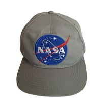 NASA Space Insignia Embroidered Patch Flat Bill Snapback Cap Baseball Hat GRAY - £12.01 GBP
