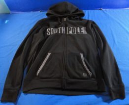 VINTAGE SOUTH POLE AUTHENTIC FULL ZIP BACK GRAY HOODIE SWEATER XL - £18.74 GBP