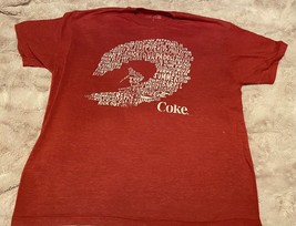 Coca-Cola Logo Soft Drinks Soda Brand Red Cotton T Shirt Size L - $13.09