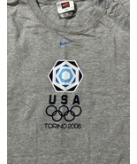 Vintage Olympic Torino 2006 Nike T-shirt Grey 2XL Rare Collectible - £35.04 GBP