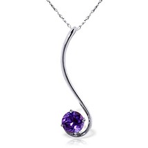 Galaxy Gold GG 14k White Gold 18&quot; Necklace with Natural Amethyst - £423.57 GBP