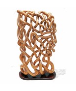 West African Acacia Wood Hand Carved Peace Profiled Centerpiece Table Decor - $1,373.53 CAD