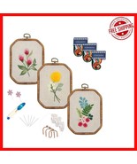 Complete Beginner Embroidery Kit - 3 Pack Floral With Everything Included - $538.81 MXN
