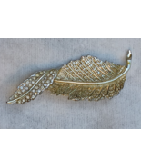 Sarah Coventry 3&quot; Silver tone folded leaf pin, Signed - $12.33 CAD
