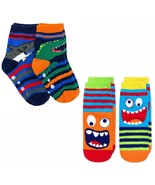 Jefferies Socks Boys Gripper Dinosaur Shark Monster Pattern Slipper Sock... - £10.21 GBP