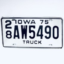 1975 United States Iowa Delaware County Truck License Plate 28 AW5490 - $223.89 MXN