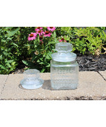 Koeze Clear Star of David Glass Canister Square Apothecary Candy Jar w/2... - $15.00