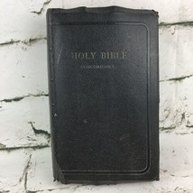 Vintage 1950’s Holy Bible King James Version Black Pebbled Faux Leather Covers - £15.76 GBP