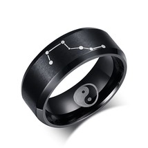 ZORCVENS Black 316L Stainless Steel Big Dipper Rings for Man Fashion Taoism Tai  - £7.57 GBP