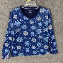 Nautica Sleep Shirt Women&#39;s Small Fleece Snowflakes Polyester Blend Adul... - €10,27 EUR