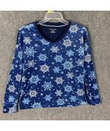 Nautica Sleep Shirt Women&#39;s Small Fleece Snowflakes Polyester Blend Adul... - €10,27 EUR
