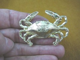(b-crab-1) Blue crab love sea crabs ocean BRASS pin brooch pendant CRUSTACEAN - £14.18 GBP