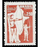 1958 BRAZIL Stamp - 10th Anniversary Spring Games, 2.50cr 1529 - $1.49