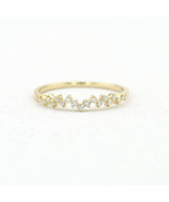 14k Gold Diamond Wedding Band / Half Eternity Diamond Wedding Band Prong... - $547.23 CAD