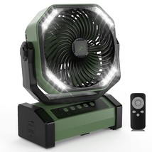20000Mah Camping Fan With Led Light, Auto-Oscillating Desk Fan With Remo... - £70.69 GBP