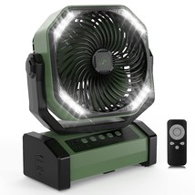 20000Mah Camping Fan With Led Light, Auto-Oscillating Desk Fan With Remo... - £70.81 GBP