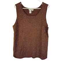 Coldwater Creek Sleeveless Scoop Neck Silk Sparkle Rib Knit Sweater Top Size 3X - £11.26 GBP