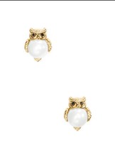  Kate-Spade-12k-GoldI-plated-Into-The-Woods-Pearl-Owl-Stud-Earrings  Kat... - $39.99