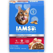 IAMS ProActive Health Healthy Enjoyment Dry Cat Food Chicken &amp; Beef 1ea/15 lb - £59.88 GBP