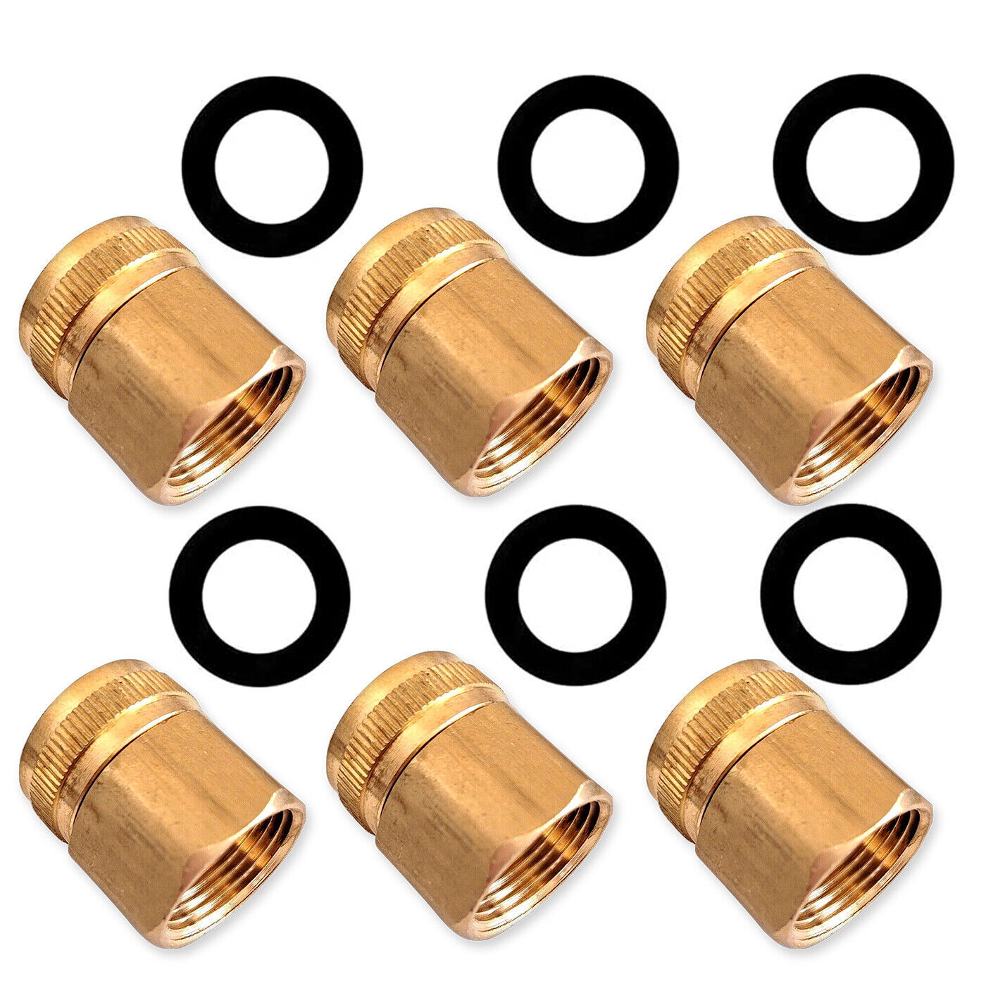 Primary image for Brass Garden Hose Adapter Connector 3/4" Female NPT to 3/4" Female GHT Thread US
