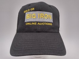 Big Iron Auctions Charcoal Black Denim Trucker Hat Cap Adjust Snap Back - £12.57 GBP