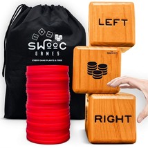 Games - Giant Right Center Left Dice Game (All Weather) With 24 Large Chips &amp; Ca - £59.14 GBP